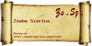 Zsebe Szorina névjegykártya